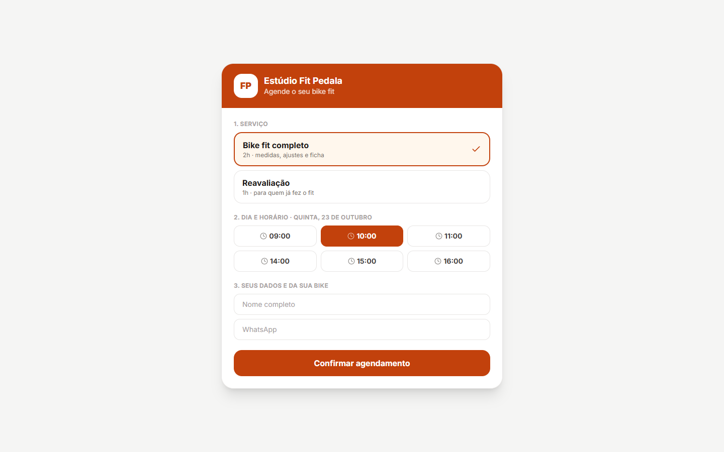 Agendamento online: O cliente marca sozinho, com a sua marca